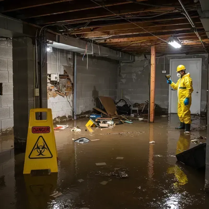 Flooded Basement Electrical Hazard in Wallburg, NC Property