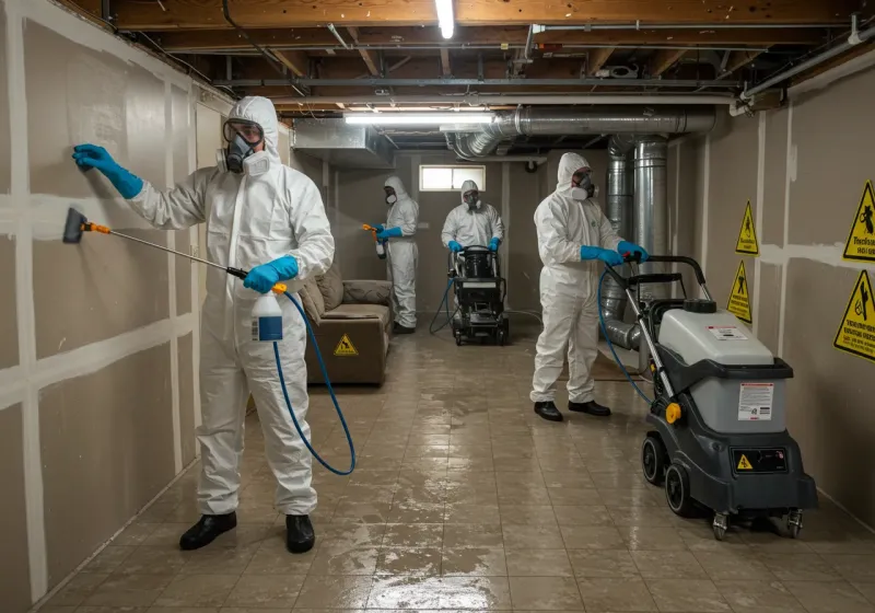 Basement Moisture Removal and Structural Drying process in Wallburg, NC